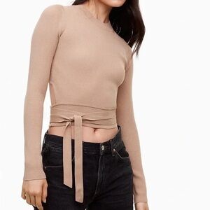 Wilfred Mayrac Back Cut Out waist tie knit top